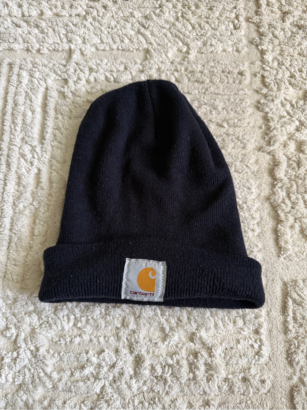 Carhartt Black Beanie with Gold Logo Patch
